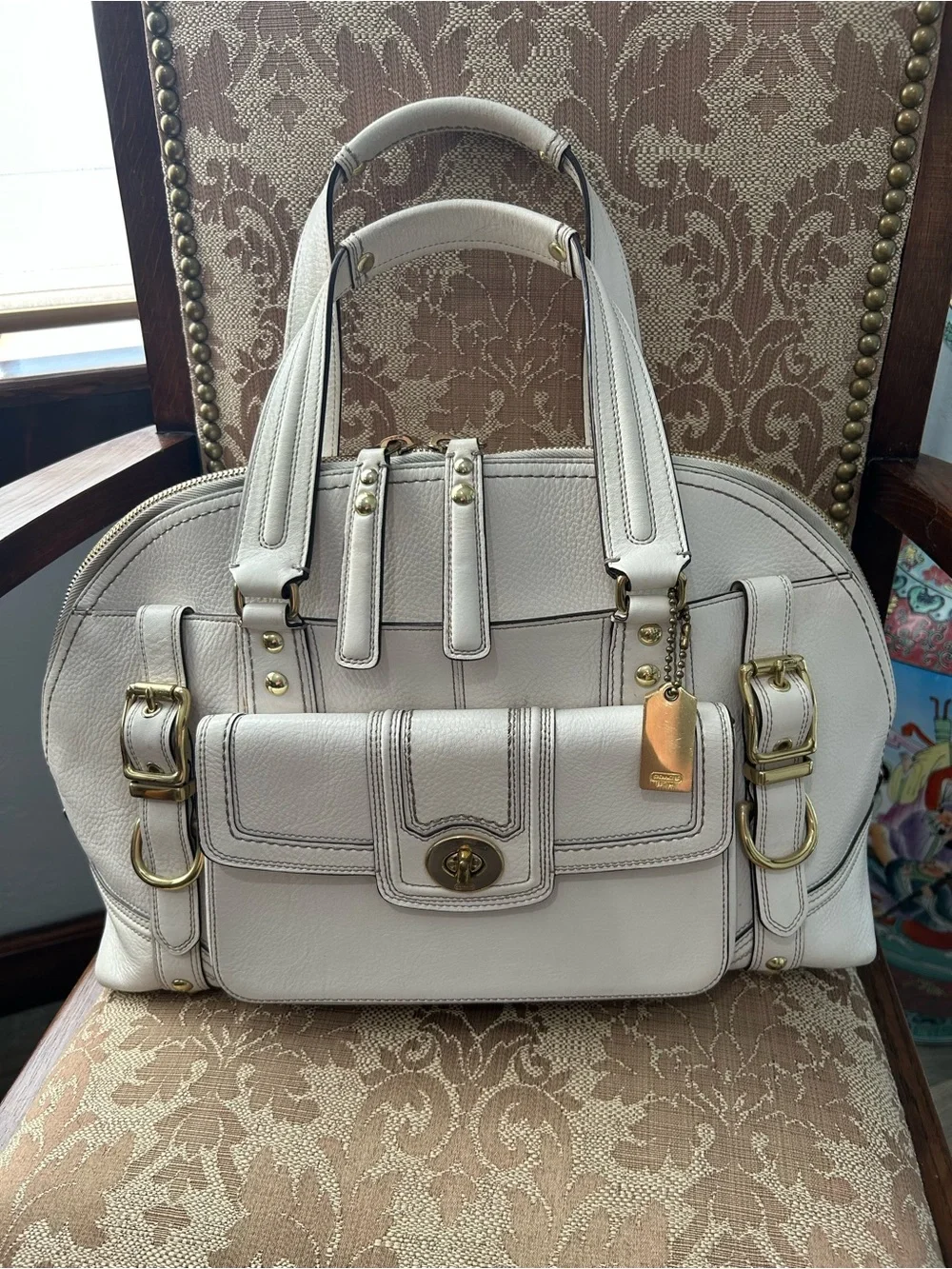 COACH Y2K Large leather Miranda Satchel White / Gold Hardware